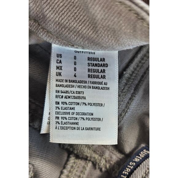 American eagle size 0 R grey hi rise skinny grey jeggings jeans juniors casual - Picture 5 of 8